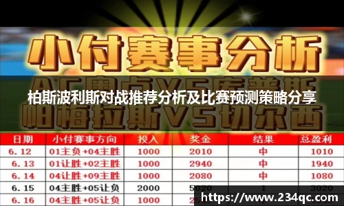 柏斯波利斯对战推荐分析及比赛预测策略分享